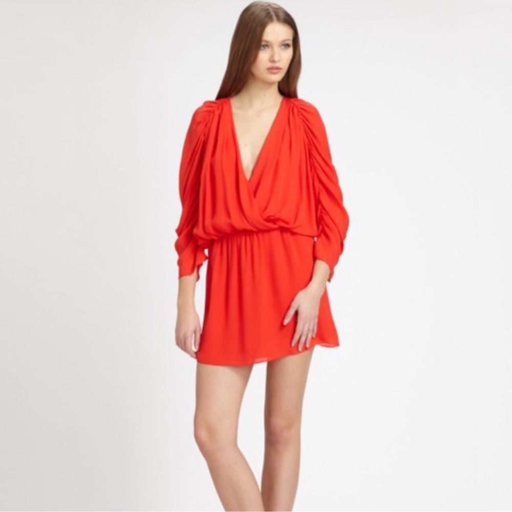 Parker Silk Red Mini Dress size M